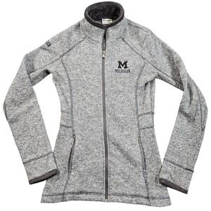 Michigan Wolverines Jacket Womens XS Gray NCAA Football Champion Fleece Zip